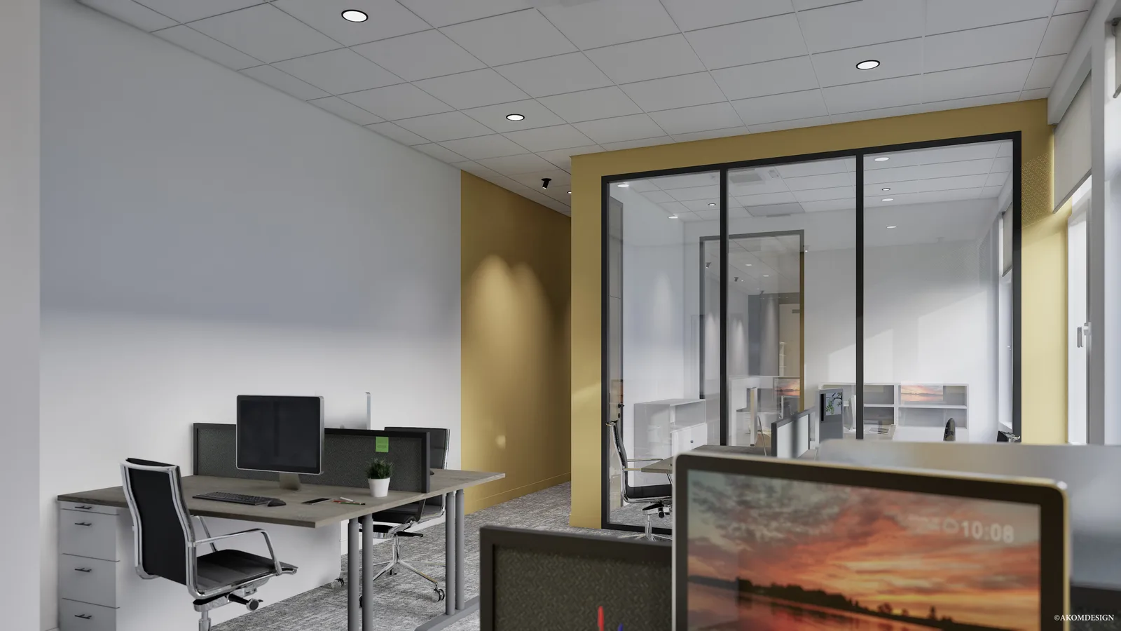 Des bureaux qui accueillent — Postes de travail et box vitré · Vue 5