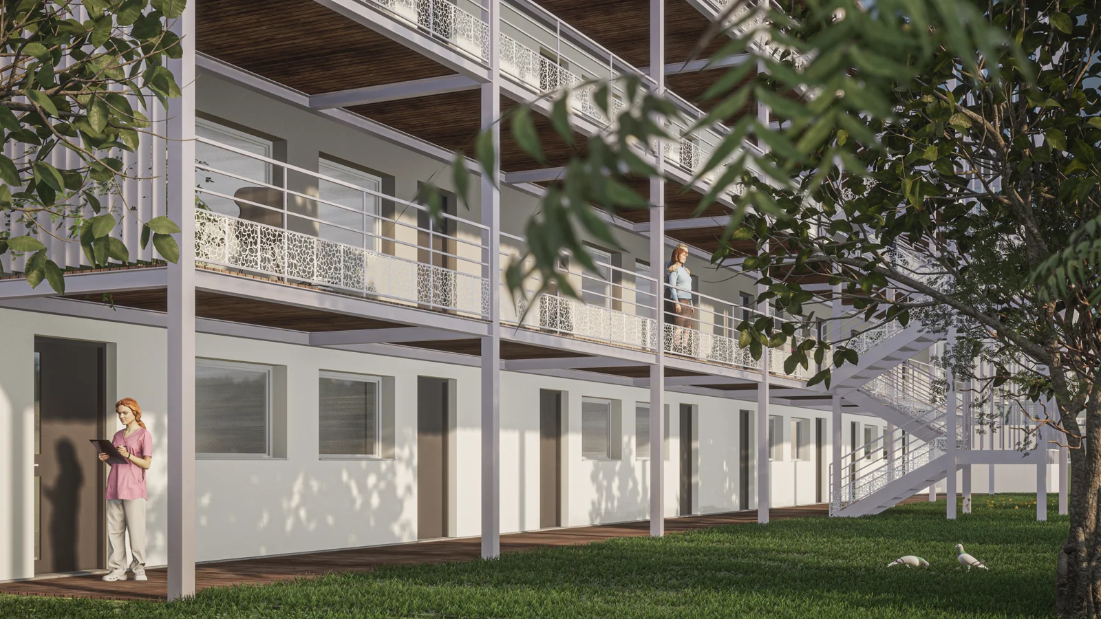 Habiter les coursives — rendu 3D Akom Design